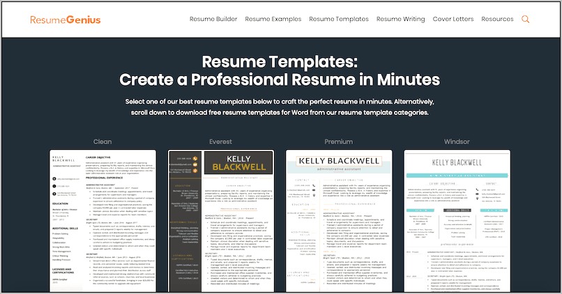 100 Free Resume Templates Download In Oregon