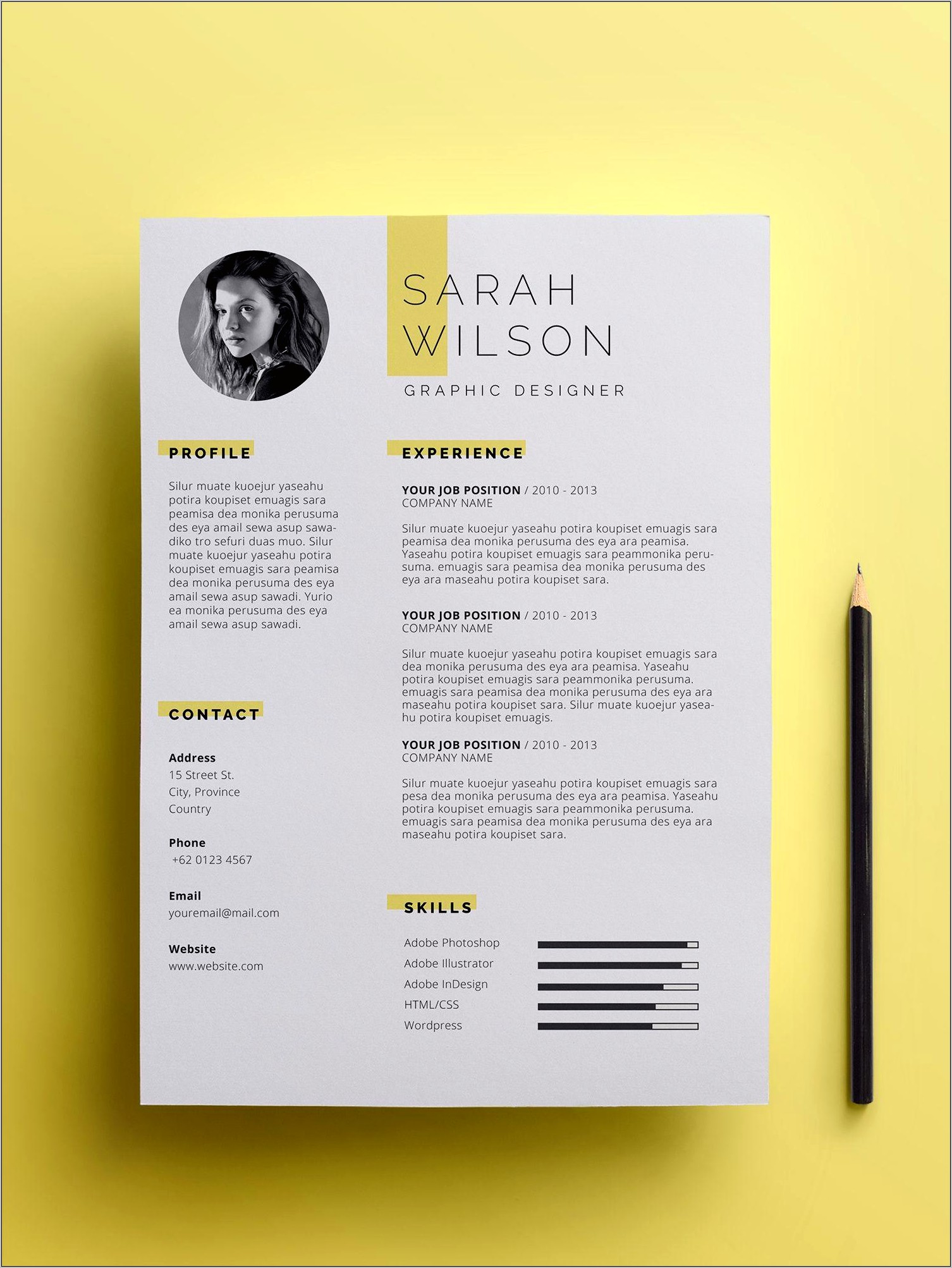 2 Page Pdf Resume And Cover Letter Template