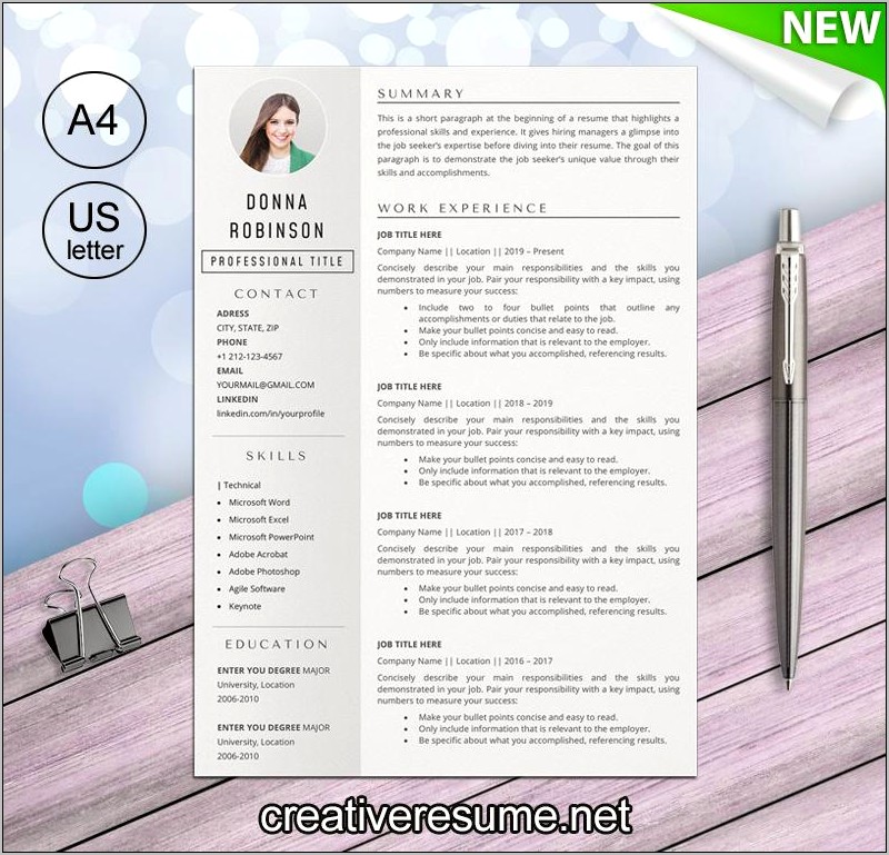 2 Page Resume Free Word Template