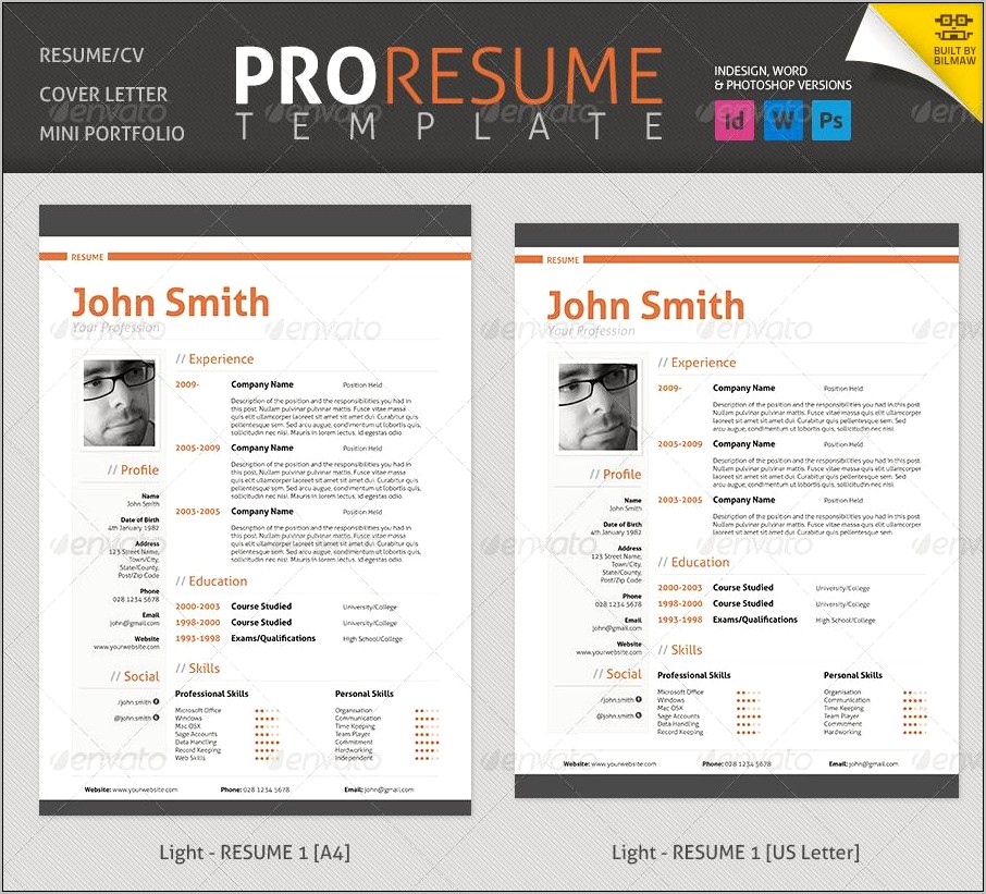 2 Page Resume Template Free Download