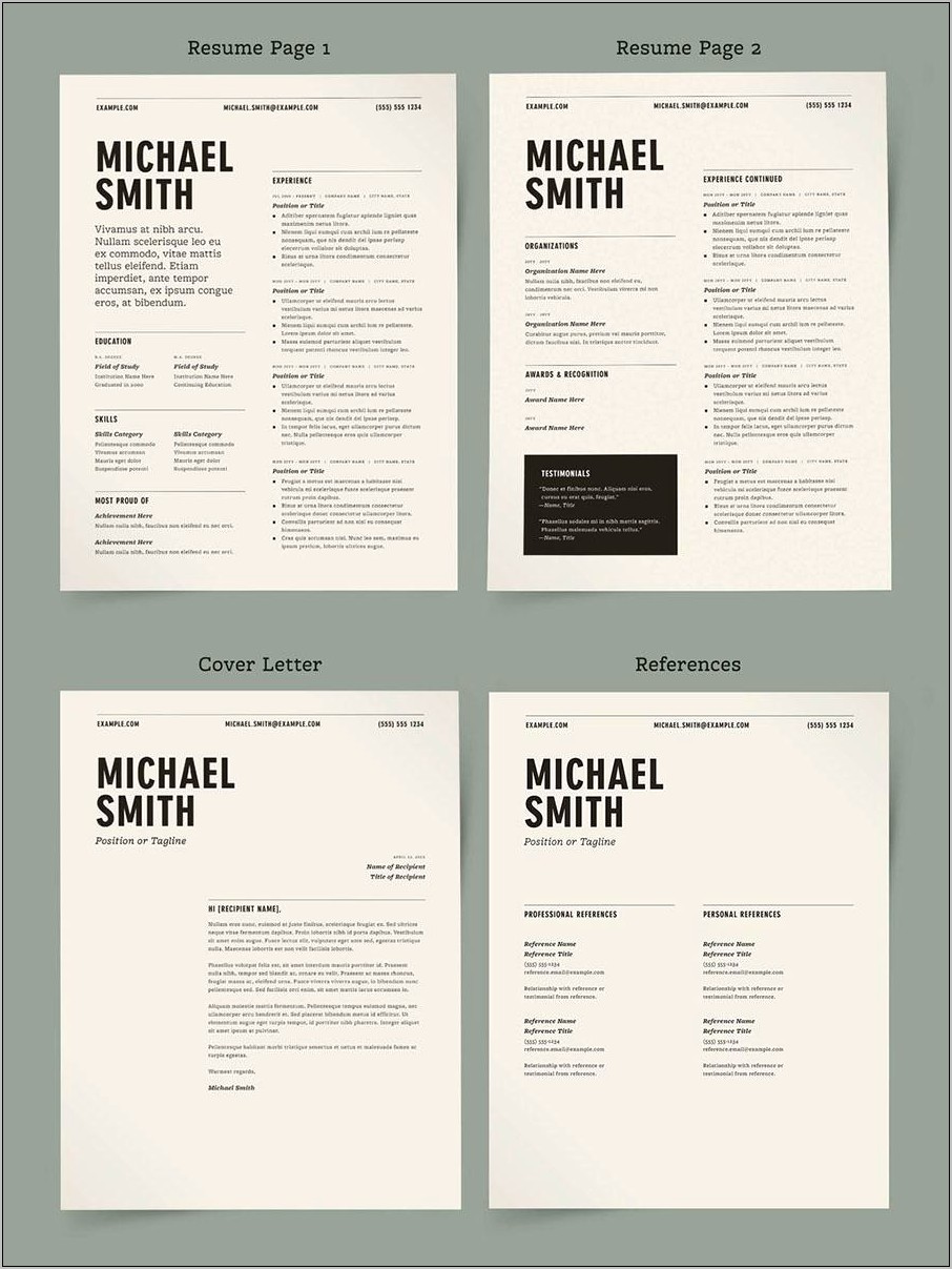 2 Page Resume Template No Frills