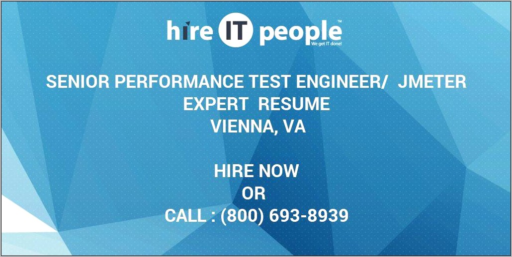 2 Years Experience Resume In Performance Testing Jmeter