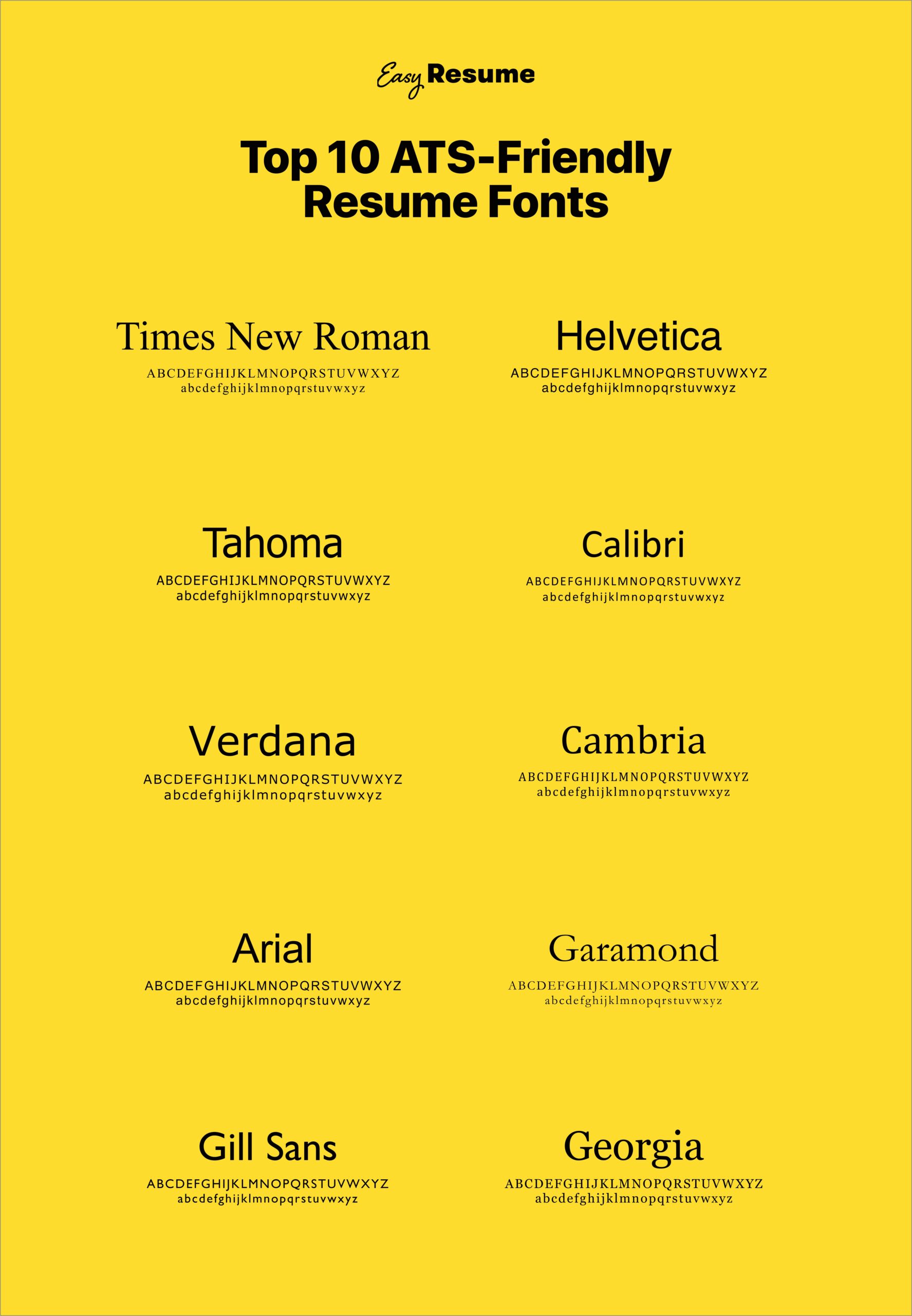 20 Best And Worst Fonts On Resume