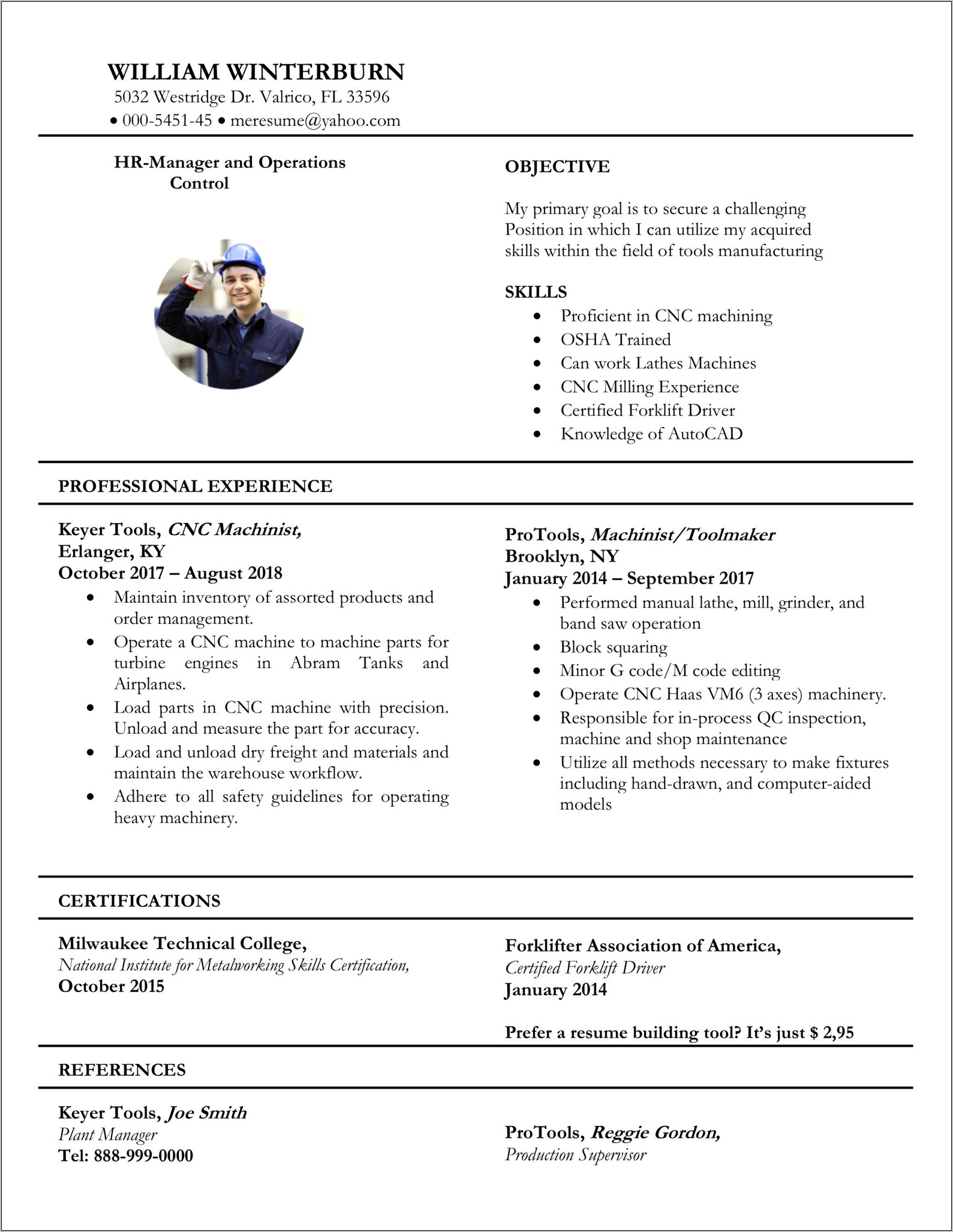 2018 Professional Resume Template On Word For Manager