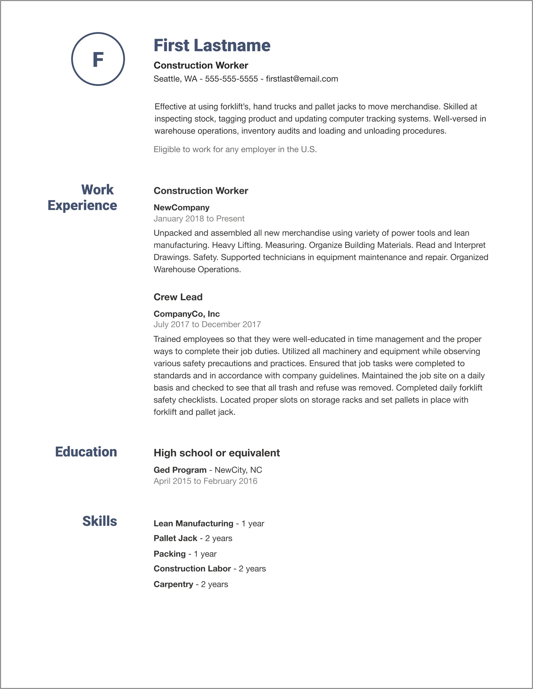 2019 Resume Templates For It Professionals