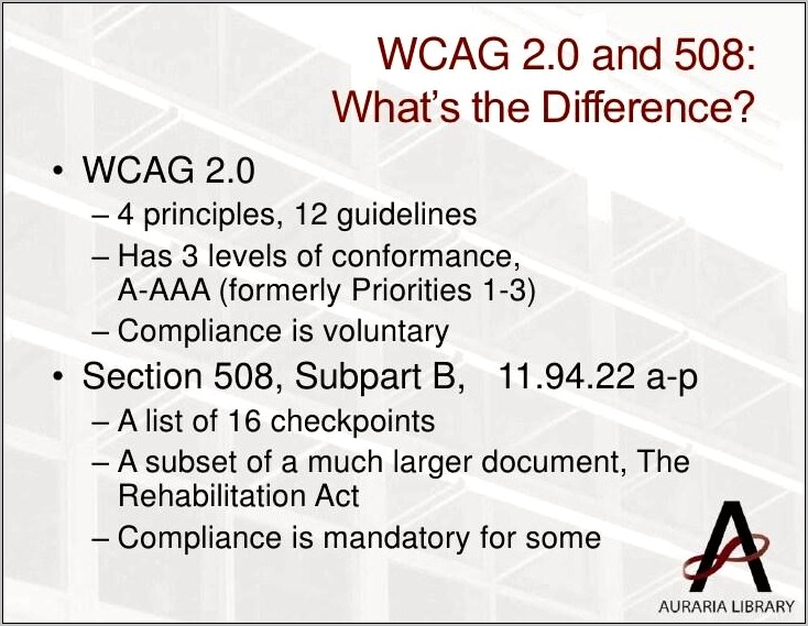 508 Compliance Wcag 2.0 Testing Resume Sample