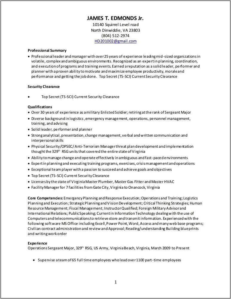 92a Mos Job Description For Resume