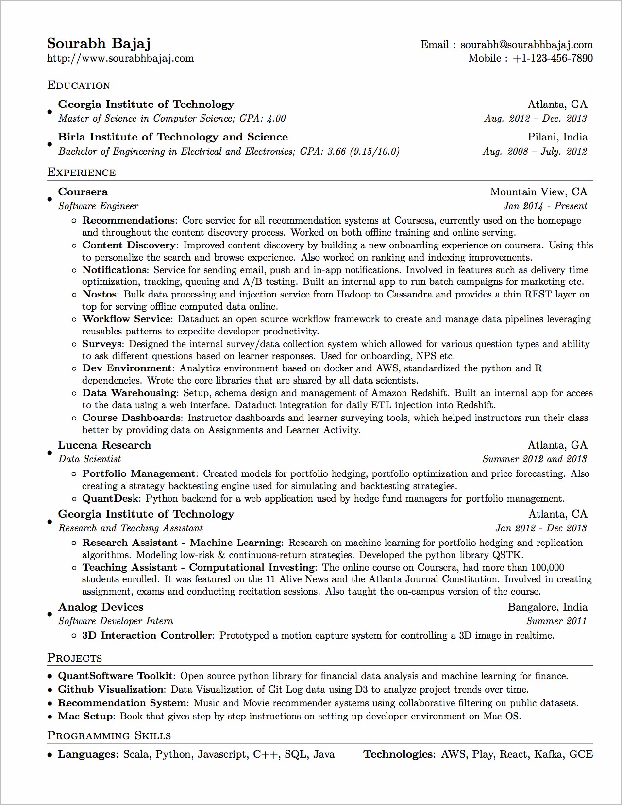A 2.5 Year Experience Computer Engineer Resume
