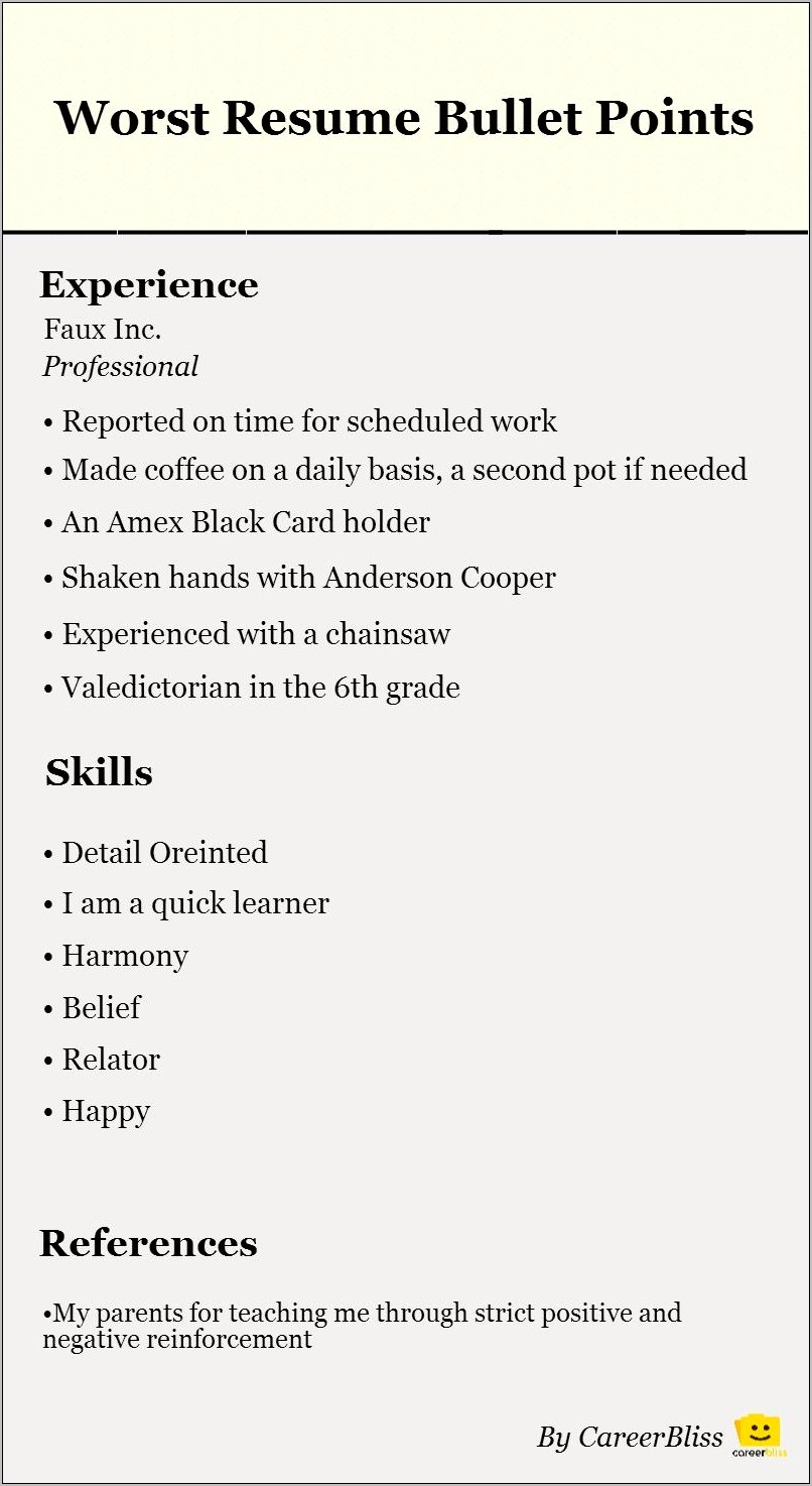 A Good Bullet Point For A Resume