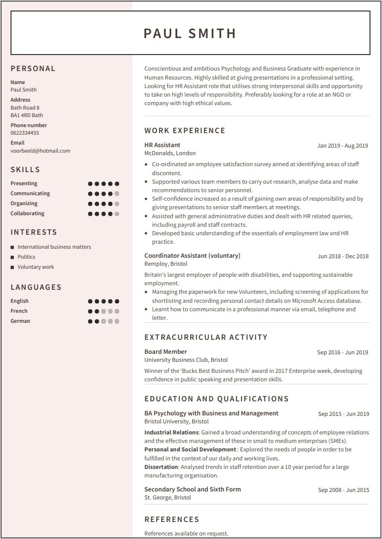 A Good Introduction For A Resume