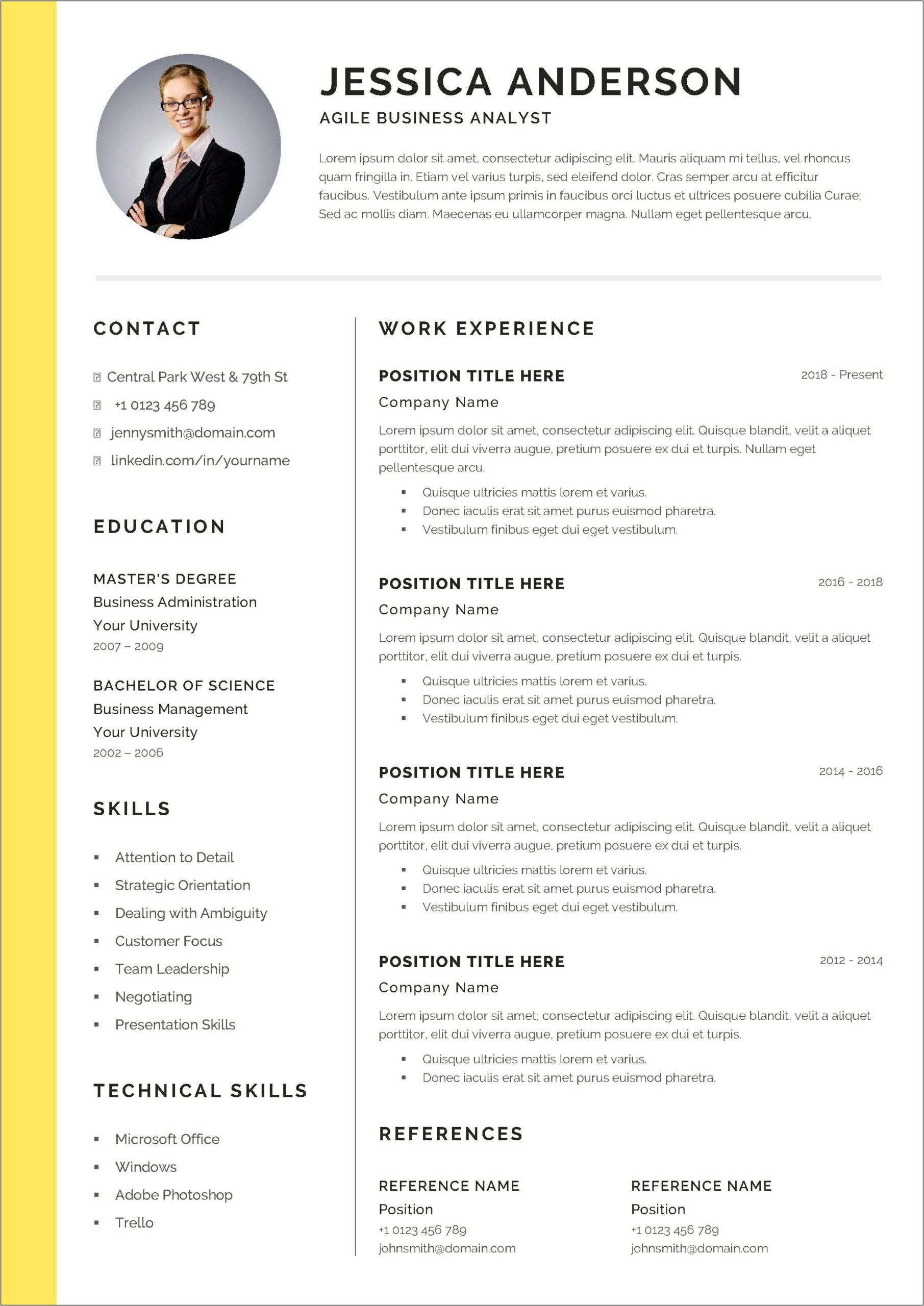 A Good Resume Examples For Business Analyst