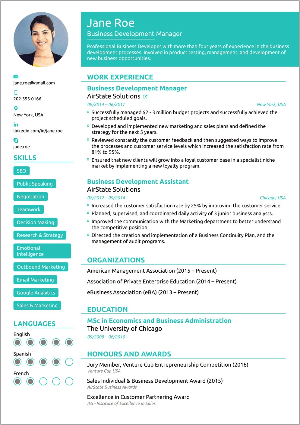 A Good Resume Sample For A Job