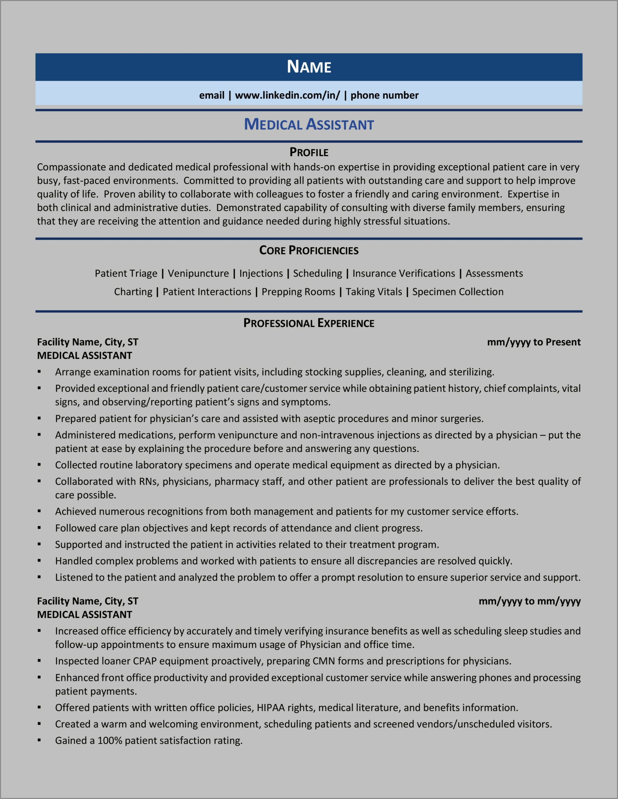 A Good Summary For A Medical Assistant Resume