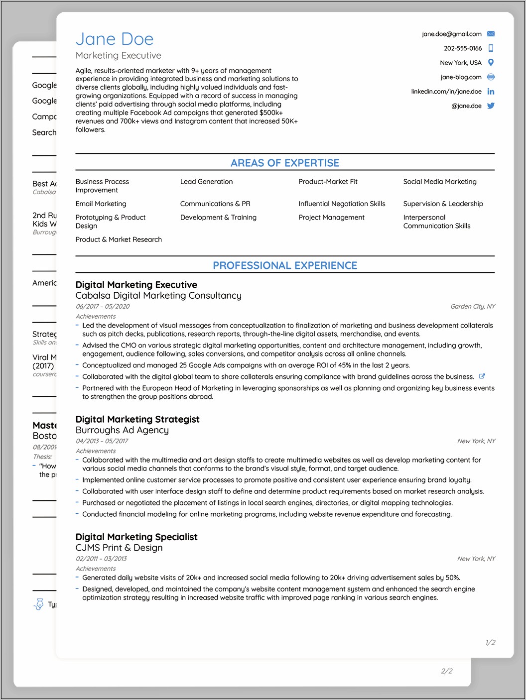 A Good Template For A Resume