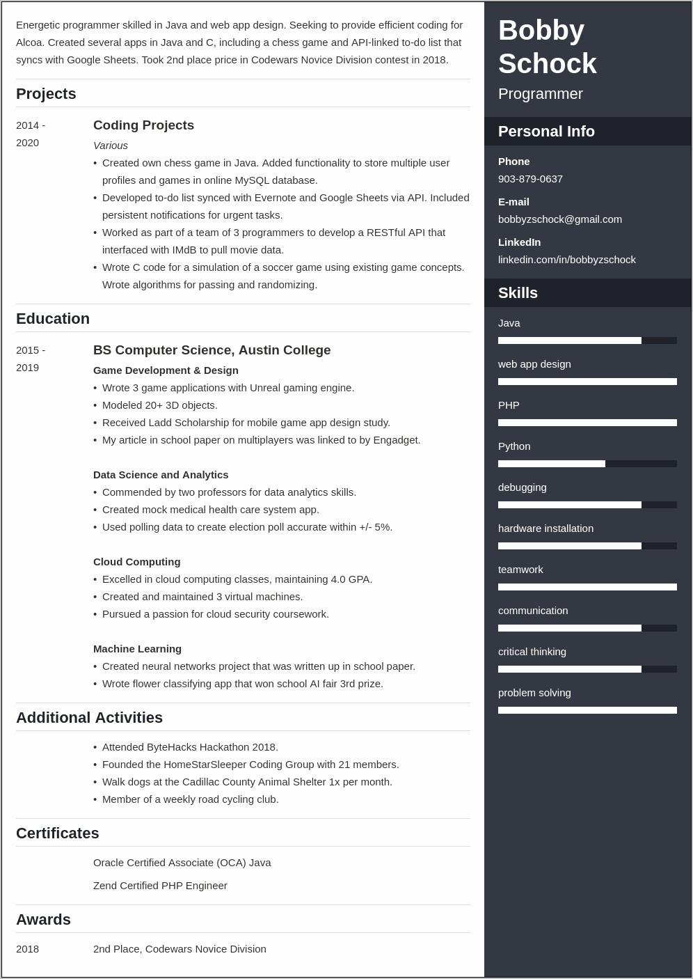 A Resume With No Experience Sample