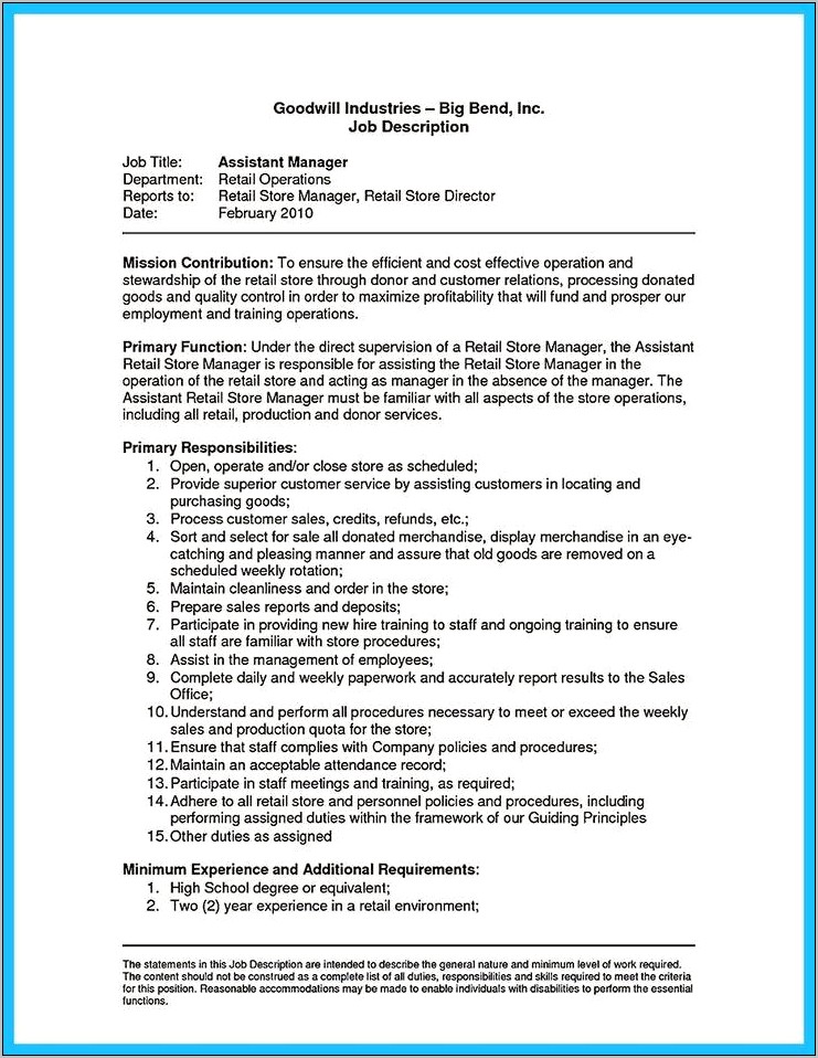 Academic Coaching Job Description Resume
