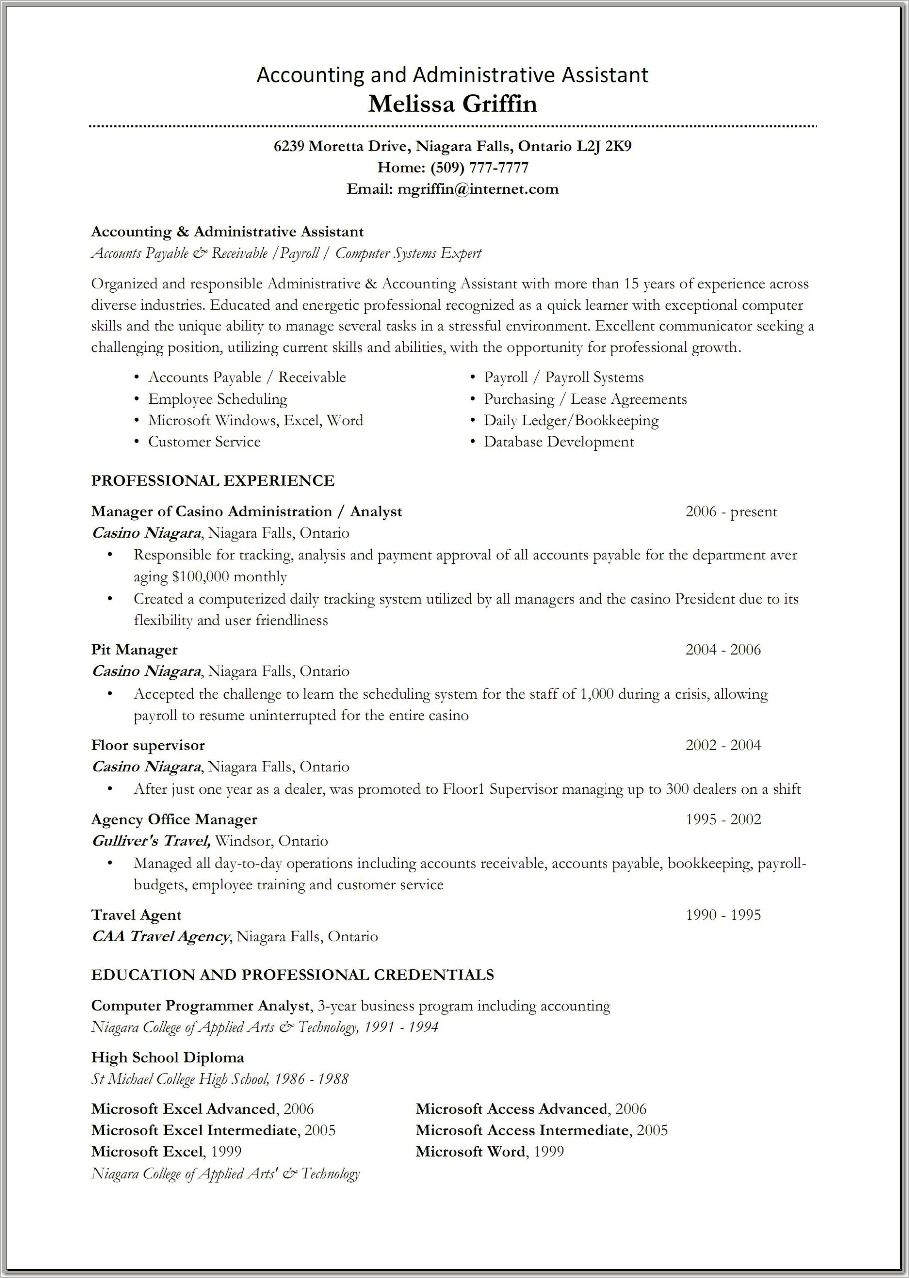 Account Assistant Job Description For Resume