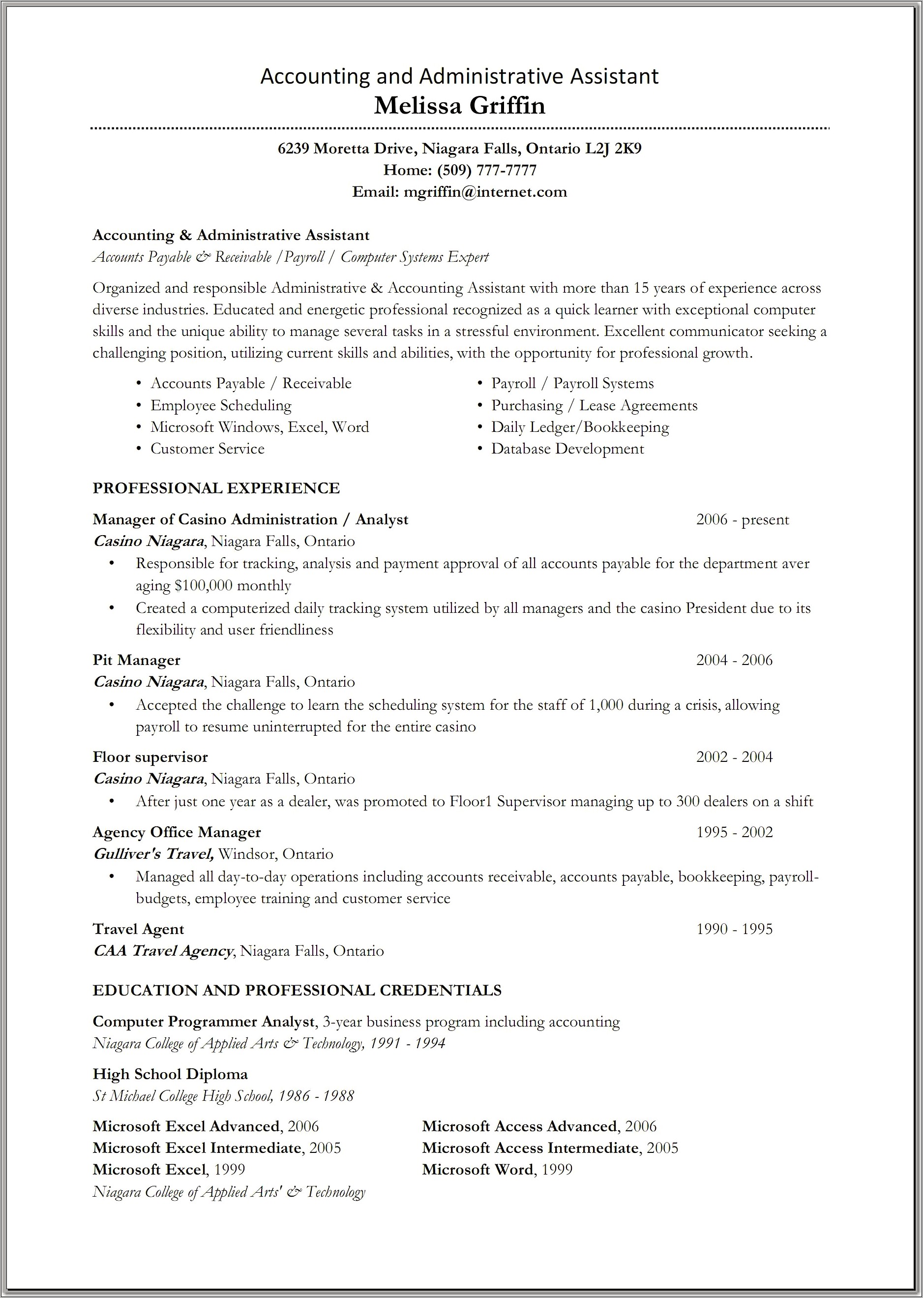 Account Assistant Job Description For Resume