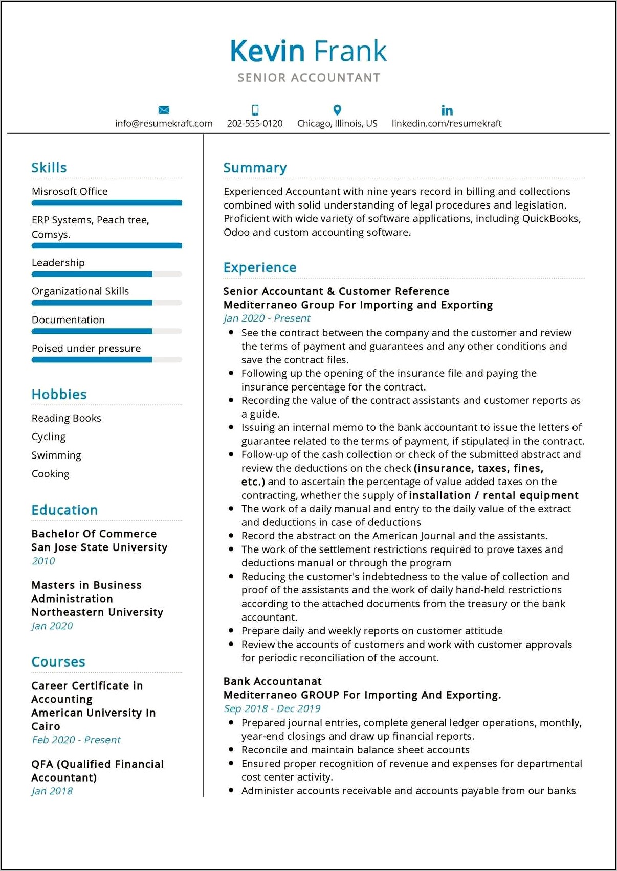 Accountant Job Roles And Responsibilities Resume