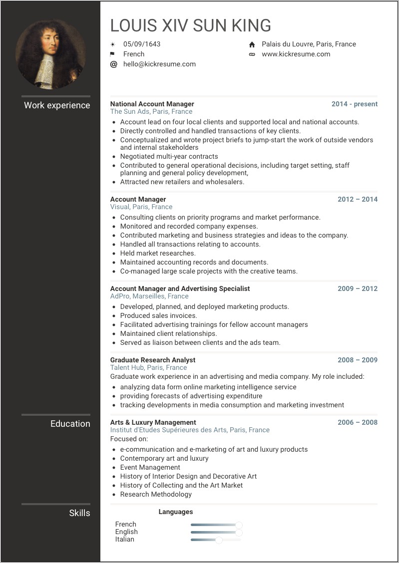 Accounting Manager Job Description For Resume