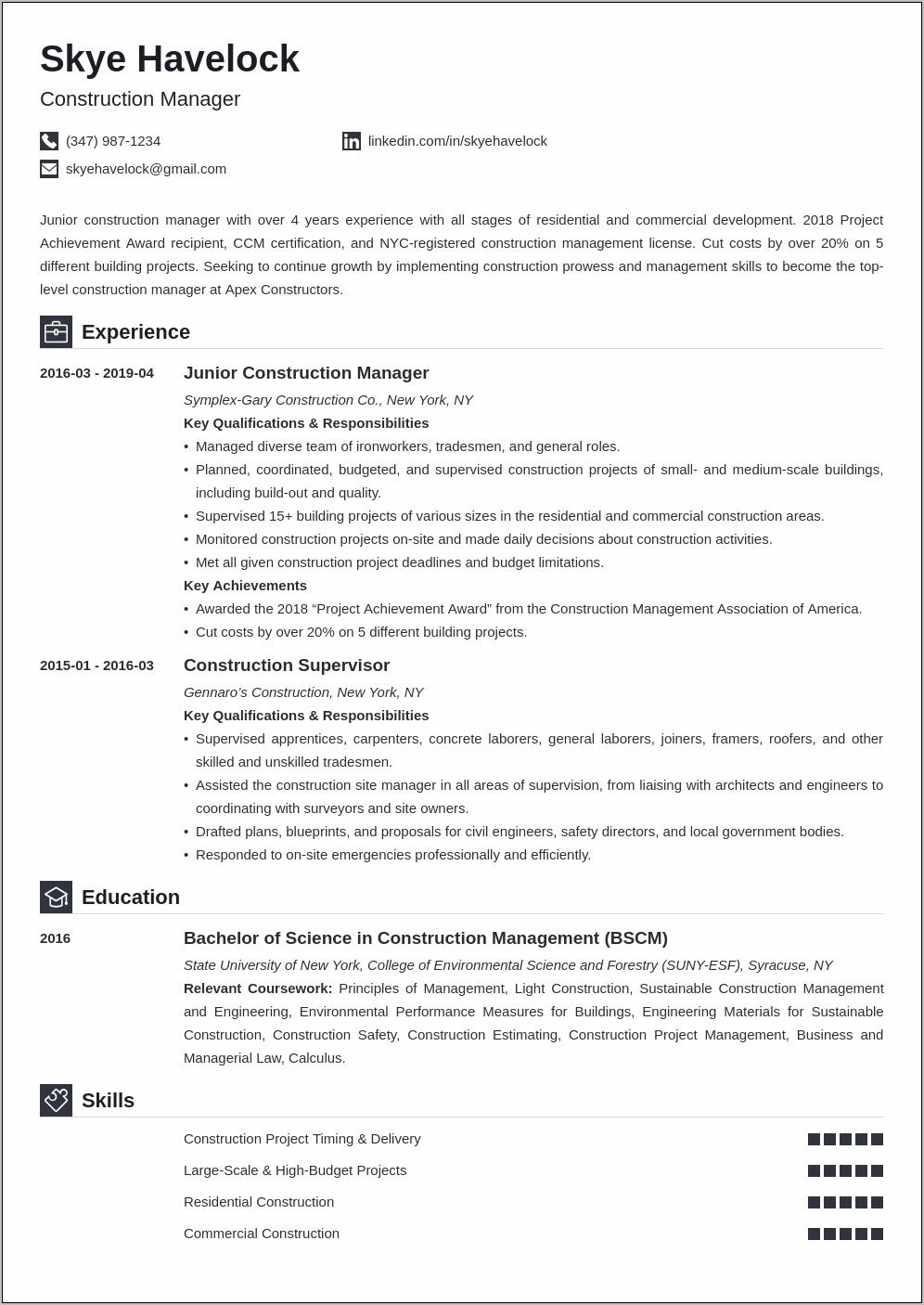 Accounts Payable Construction Manager Job Description For Resume