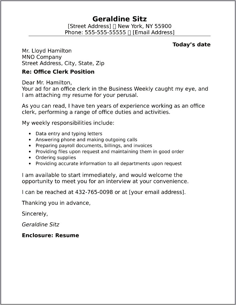 Activities For A Resume Examples For County Clerk
