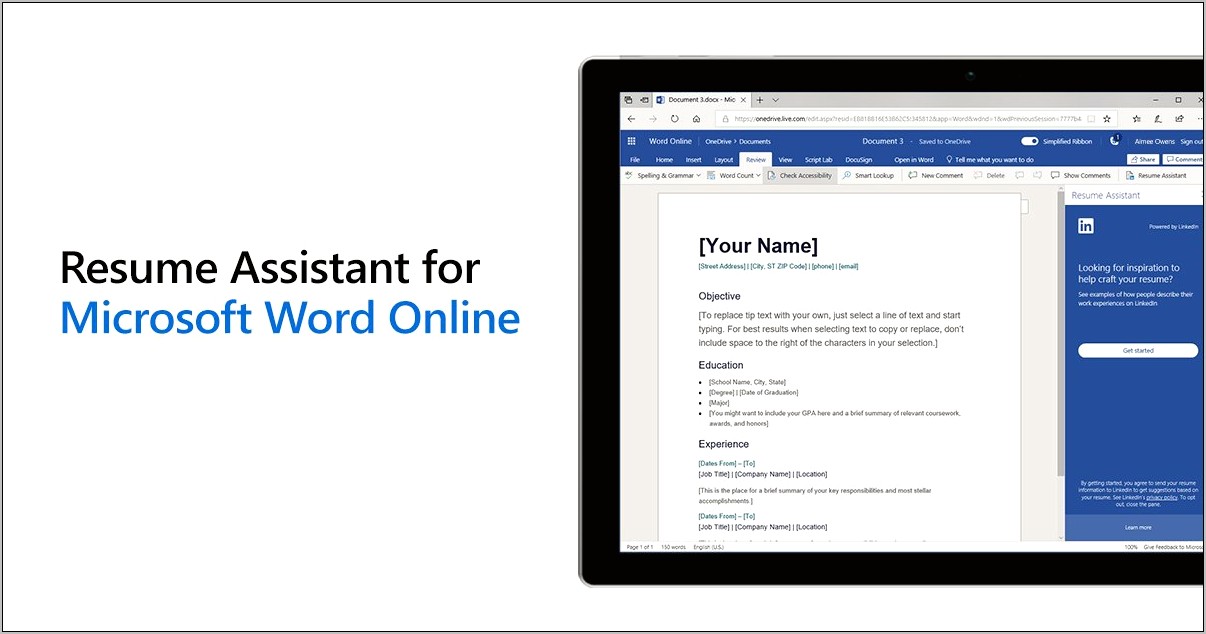 Add Linkedin Resume Assistant To Word