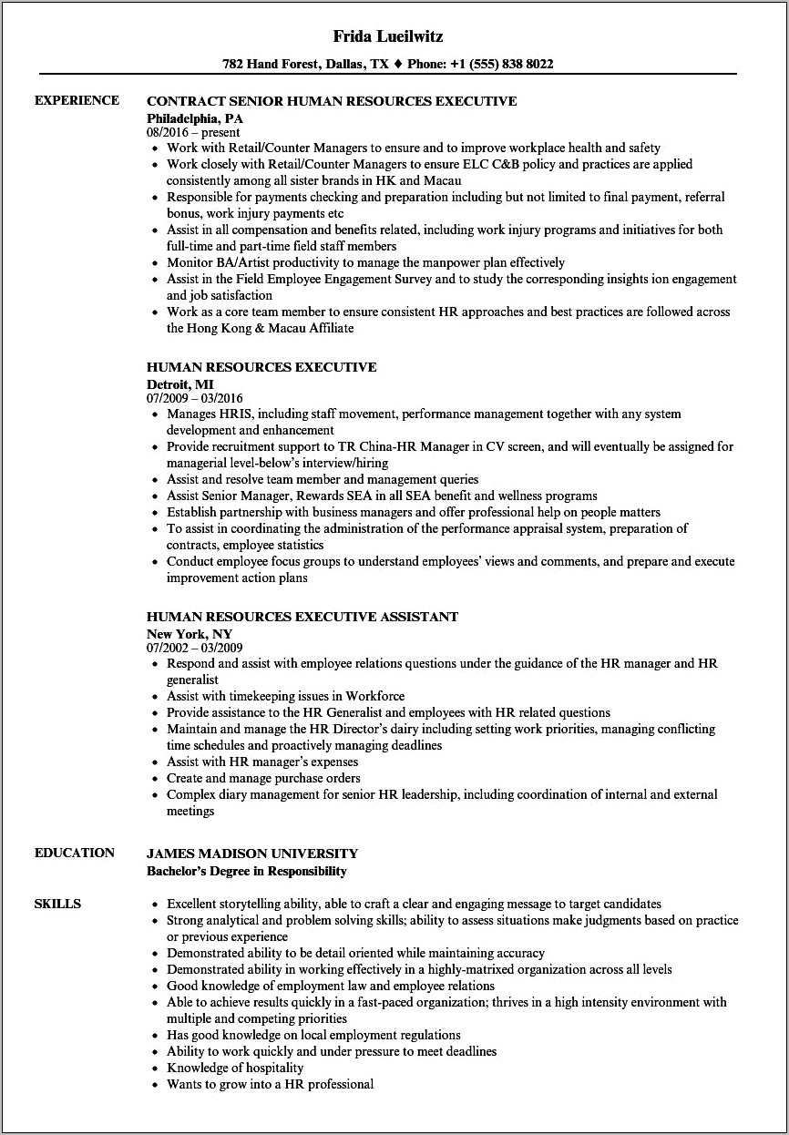 Administrative Assistant Human Resources Sample Resume