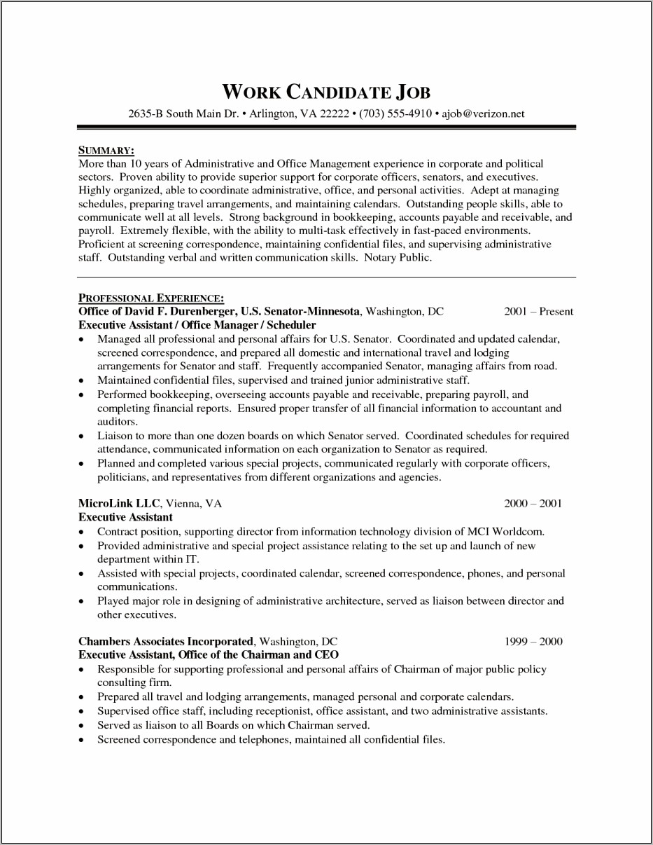 Administrative Assistant Job Resume Examples