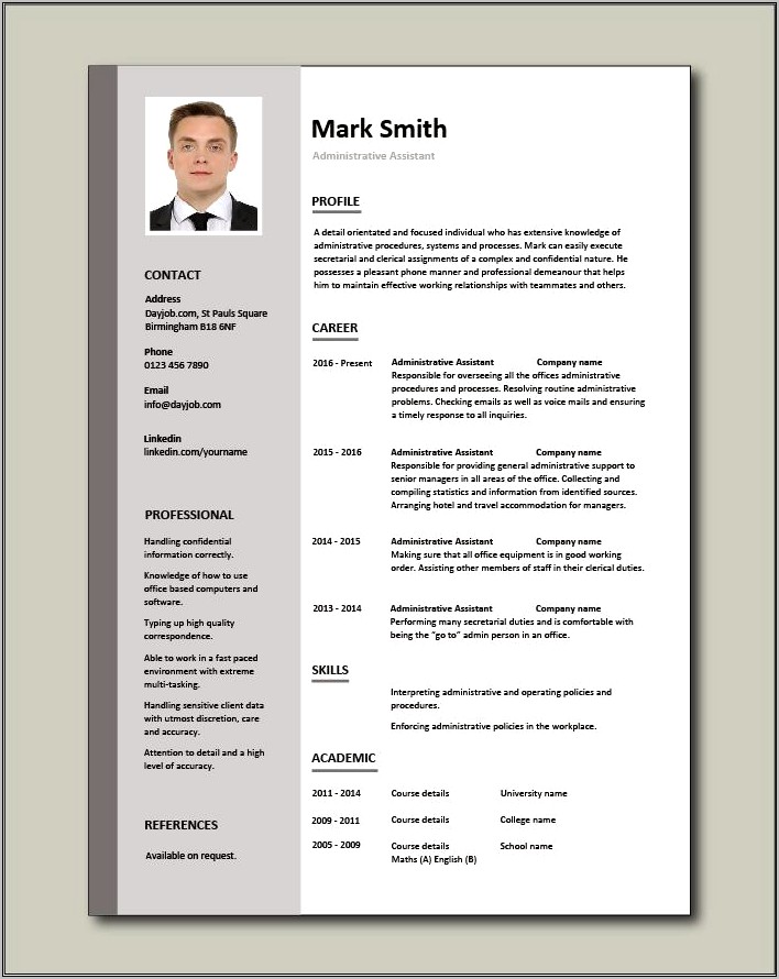 Administrative Assistant Resume Sample 2014
