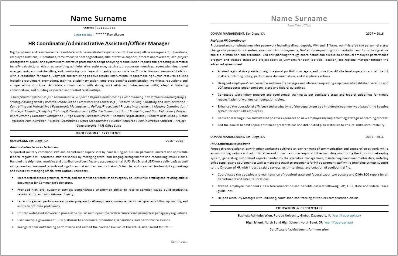 Administrative Assistant Resume Sample 2016