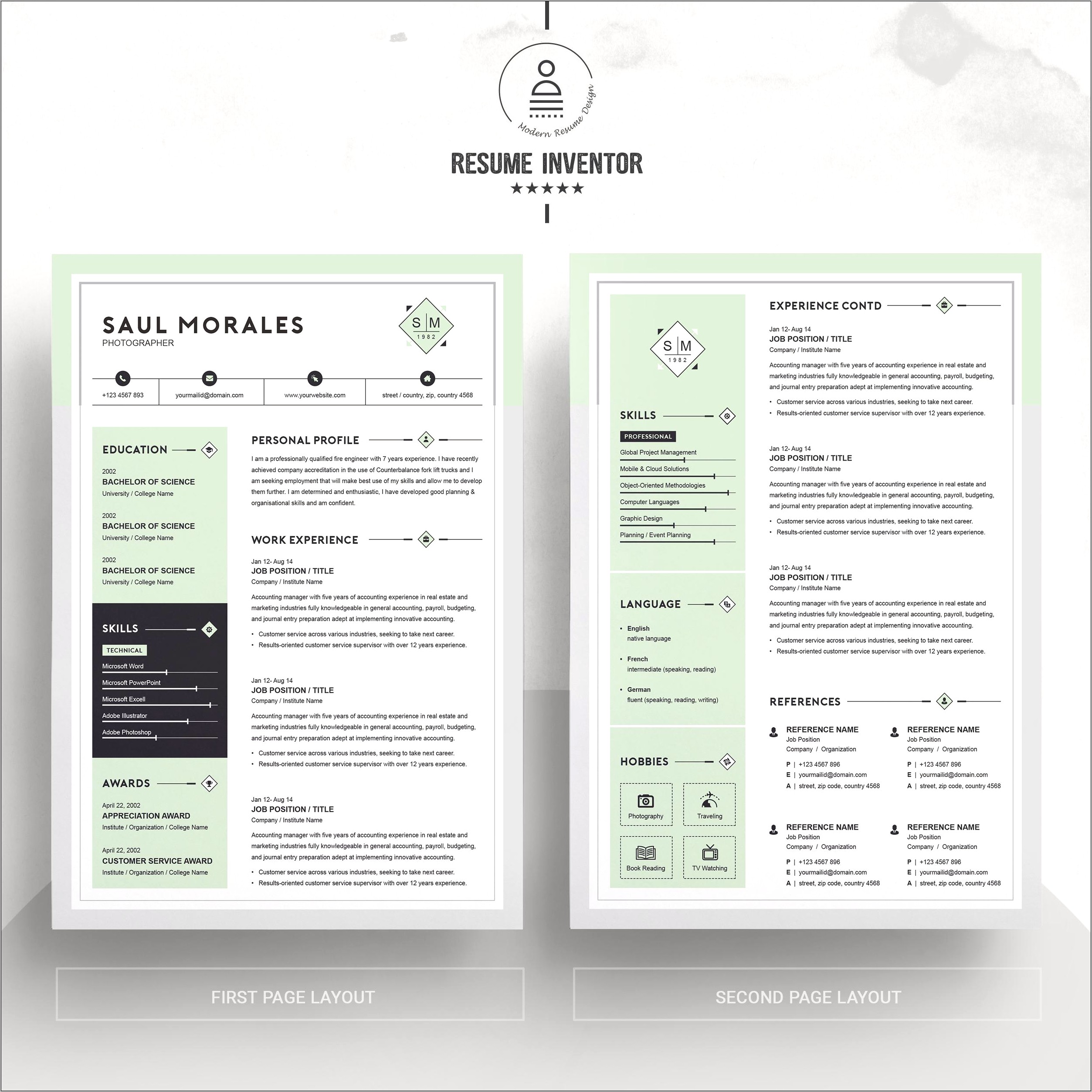 Adobe Photoshop Resume Template Free Download