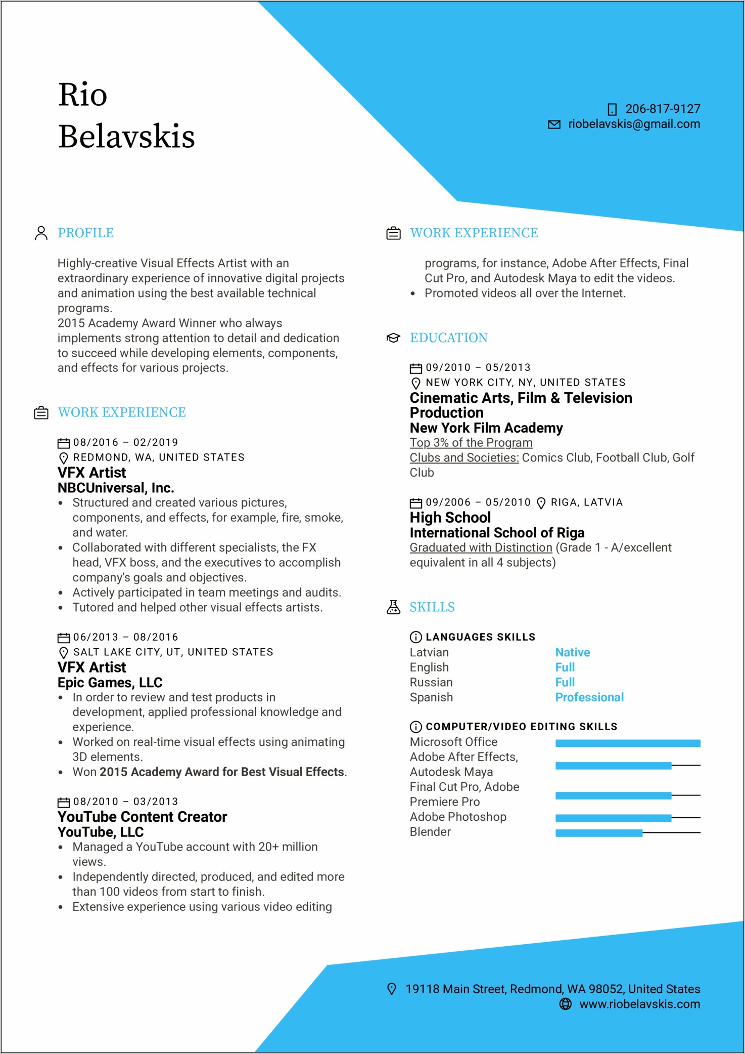 After Effects Resume Templates Free Download