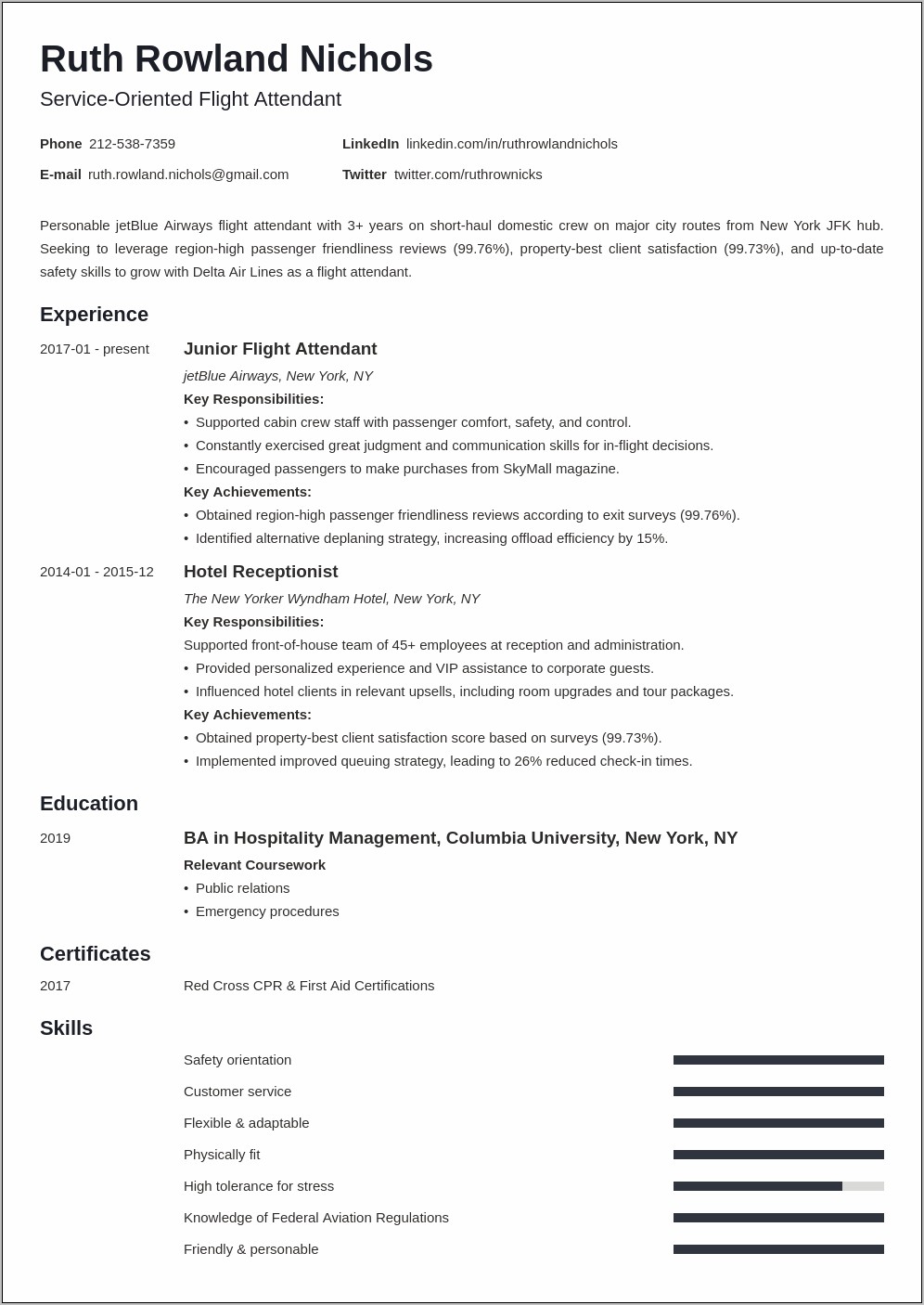 Airline Customer Service Resume Objective