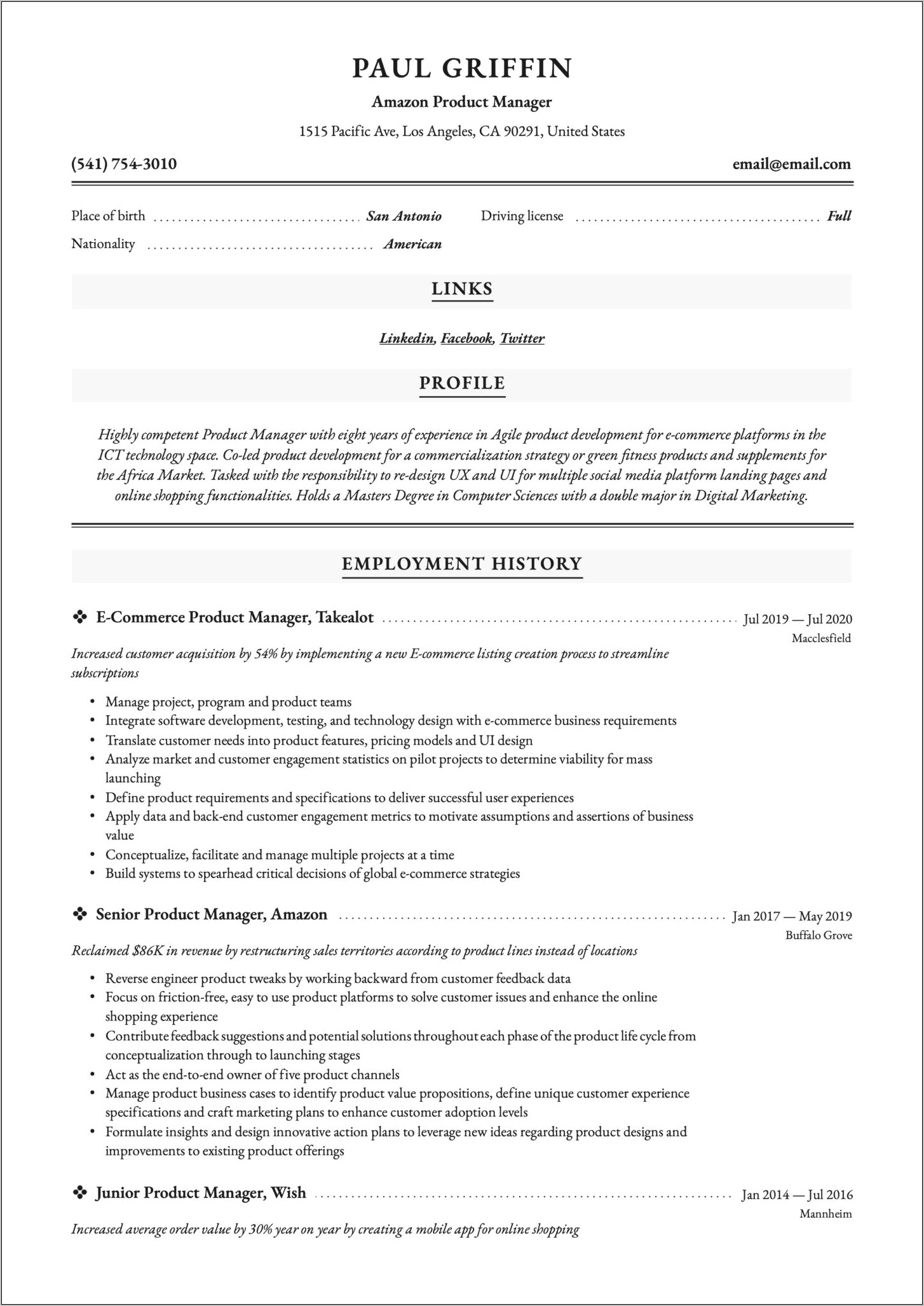 Amazon Fulfillment Job Description For Resume
