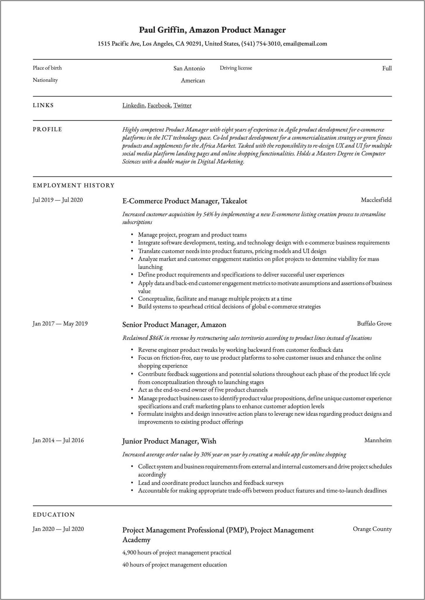 Amazon Warehouse Job Description For Resume
