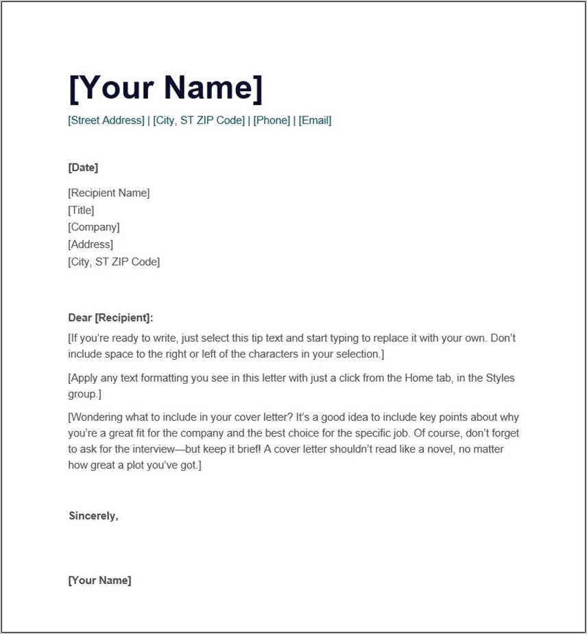 An Example Of A Cover Letter For Resume