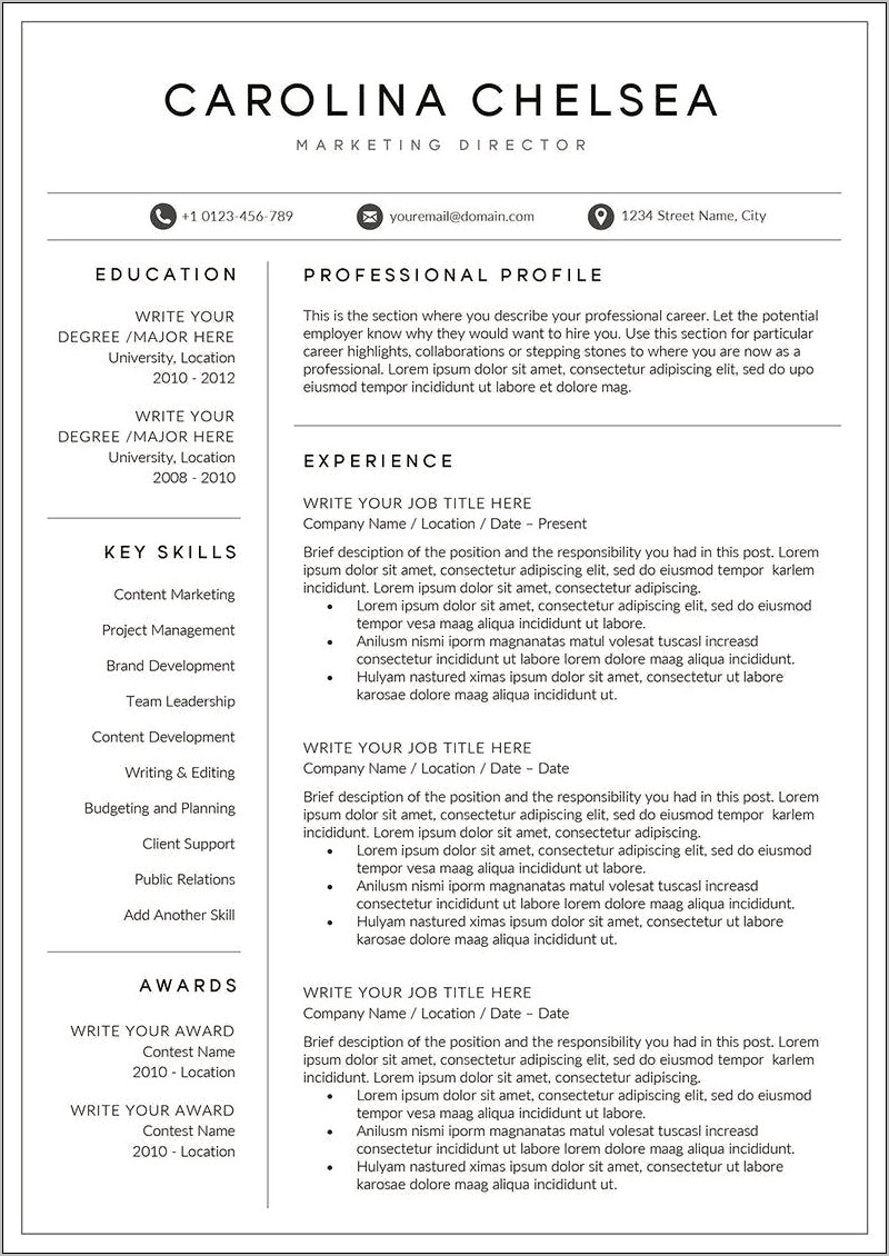 Another Word For Profile On Resume
