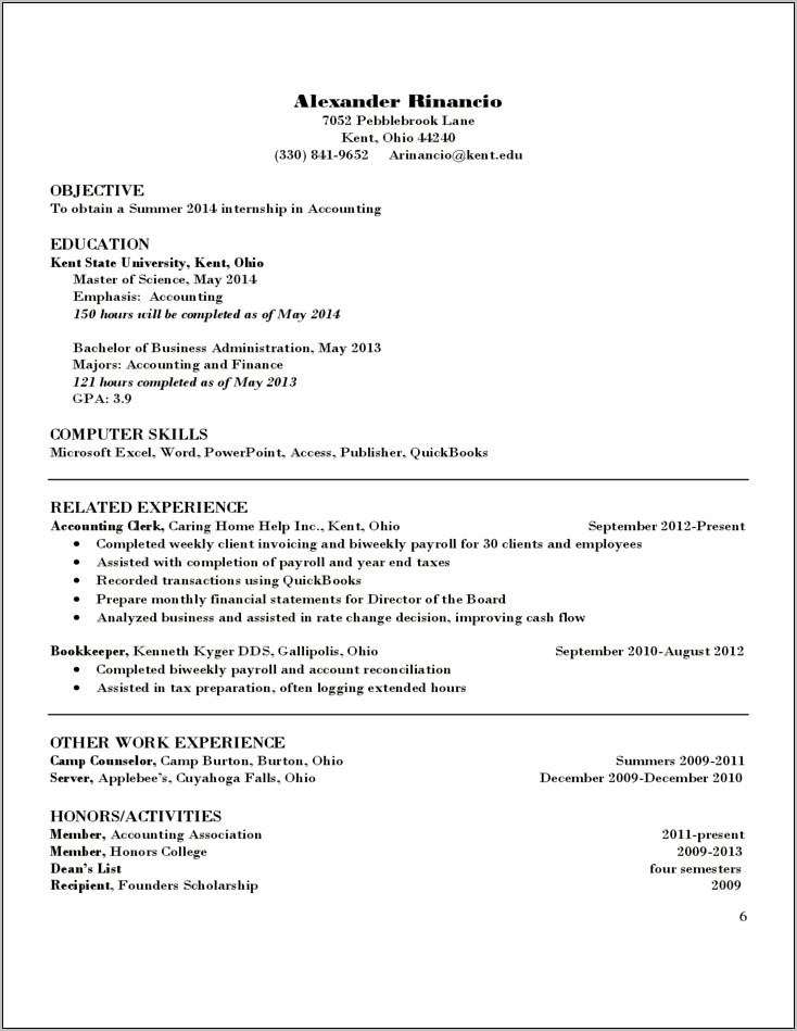 Applebee's Server Job Description Resume