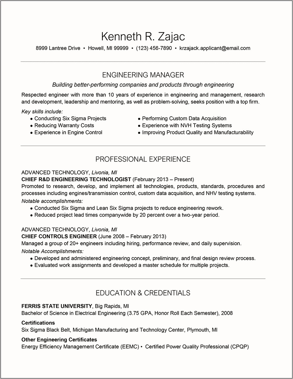 Applicant Tracking System System Engineer Resume Template
