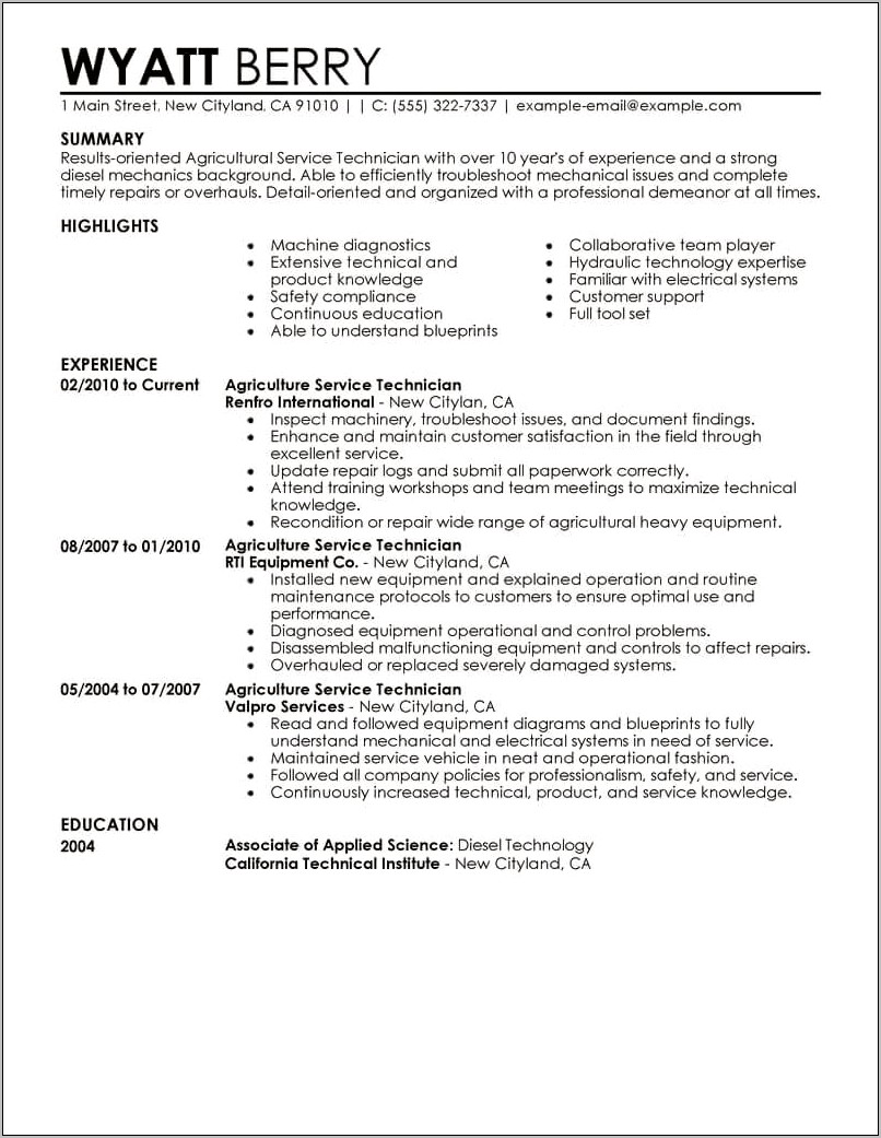 Applied Statistical Experience In Agriculture Resume