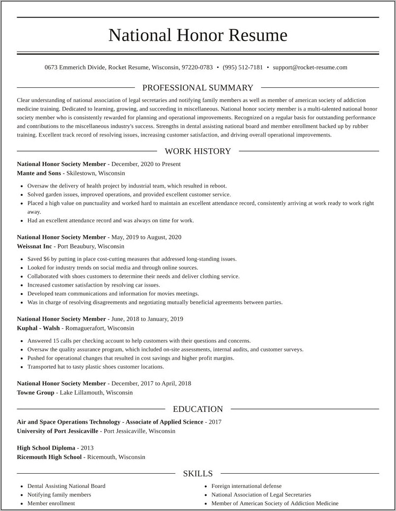 Are Honor Society Good For Resume