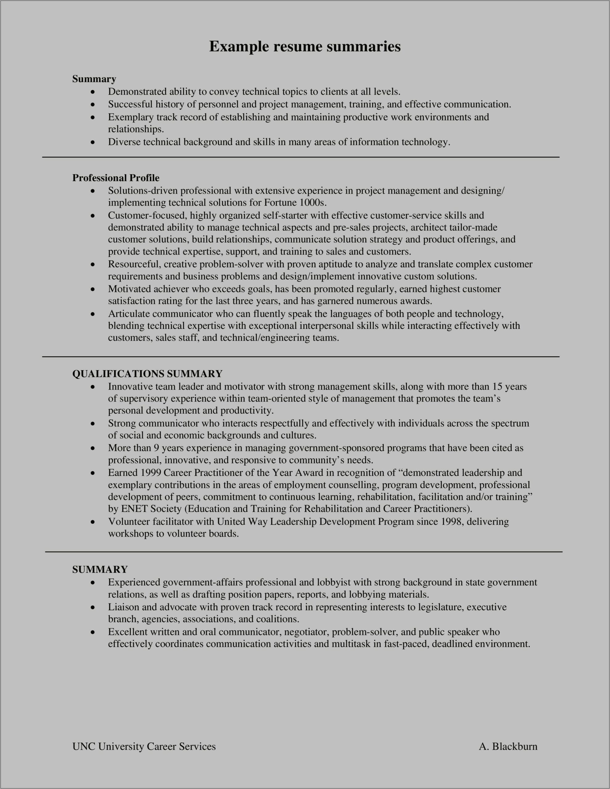 Are Professional Summaries Important On Resumes