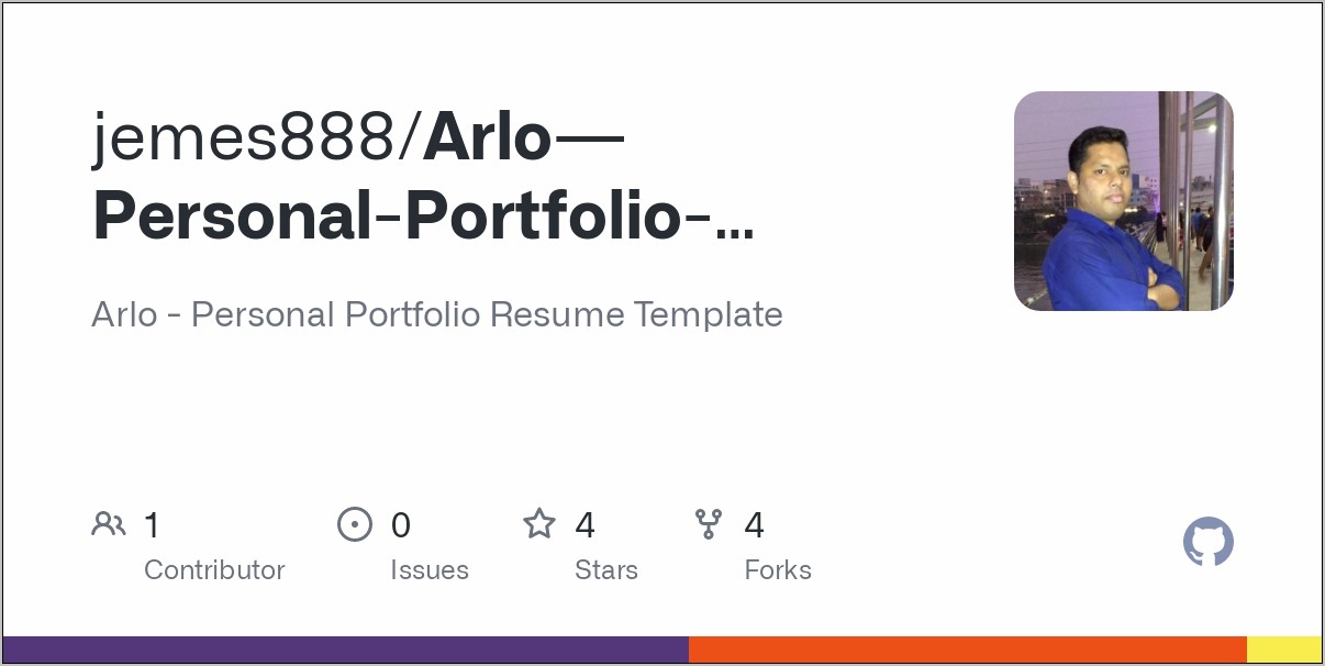 Arlo Personal Portfolio Resume Template Free Download