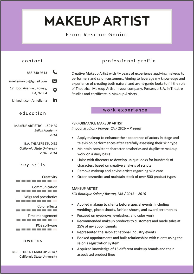 Artist Resume And Statement Examples