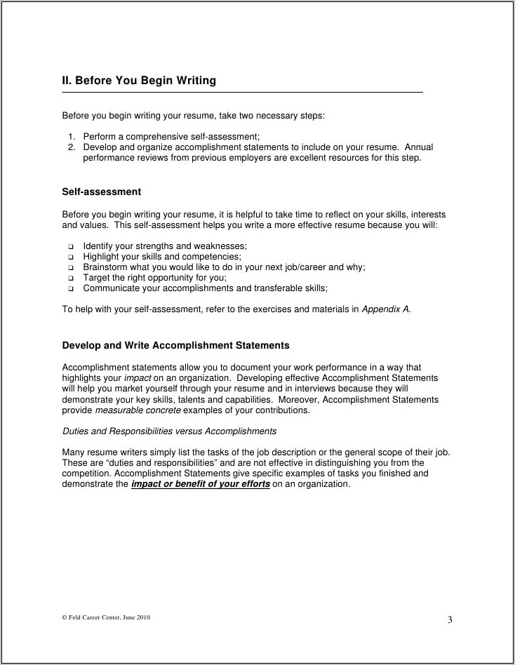 Assesing Your Skills To Write A Resume