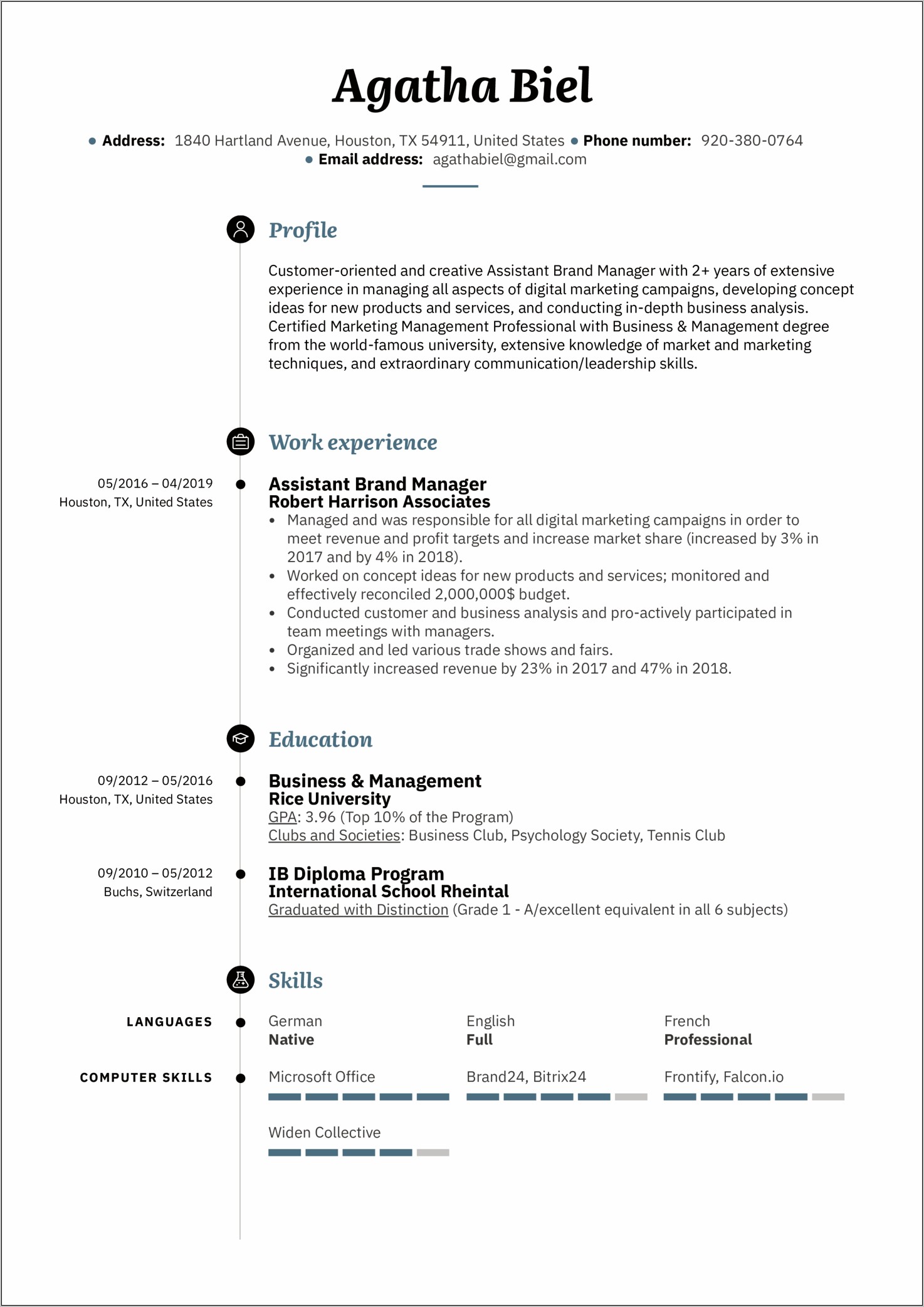 Assistant Manager Job Skills For Resume