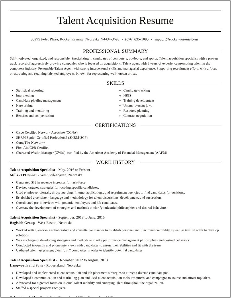 Assistant Manager Talent Acquisition Resume
