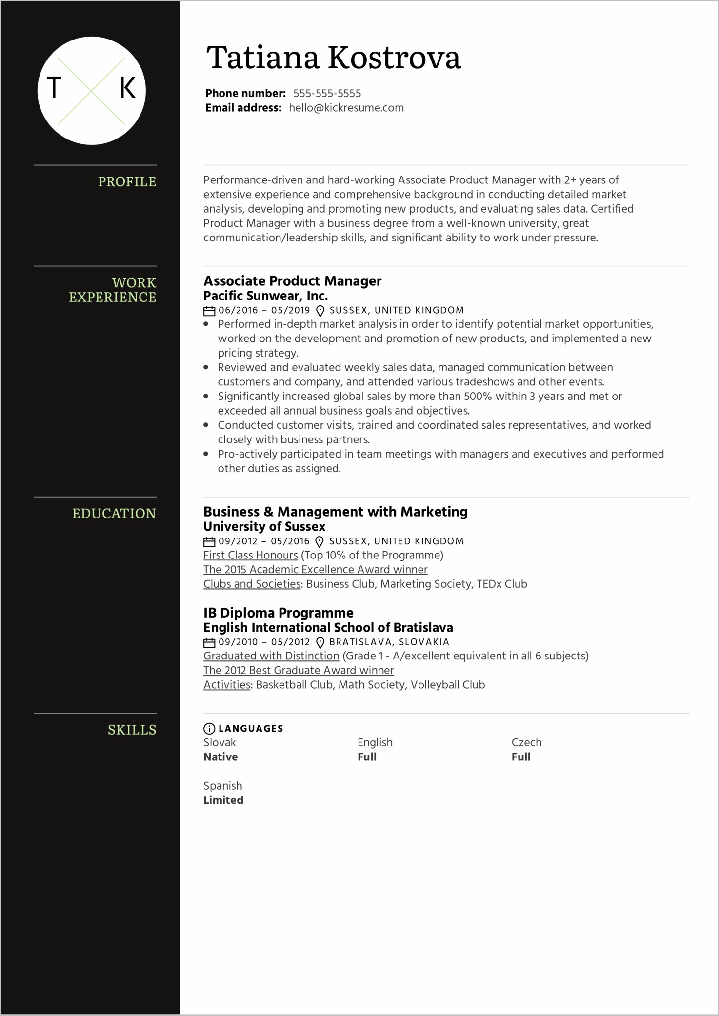 Assistant Store Manager Resume Sample India