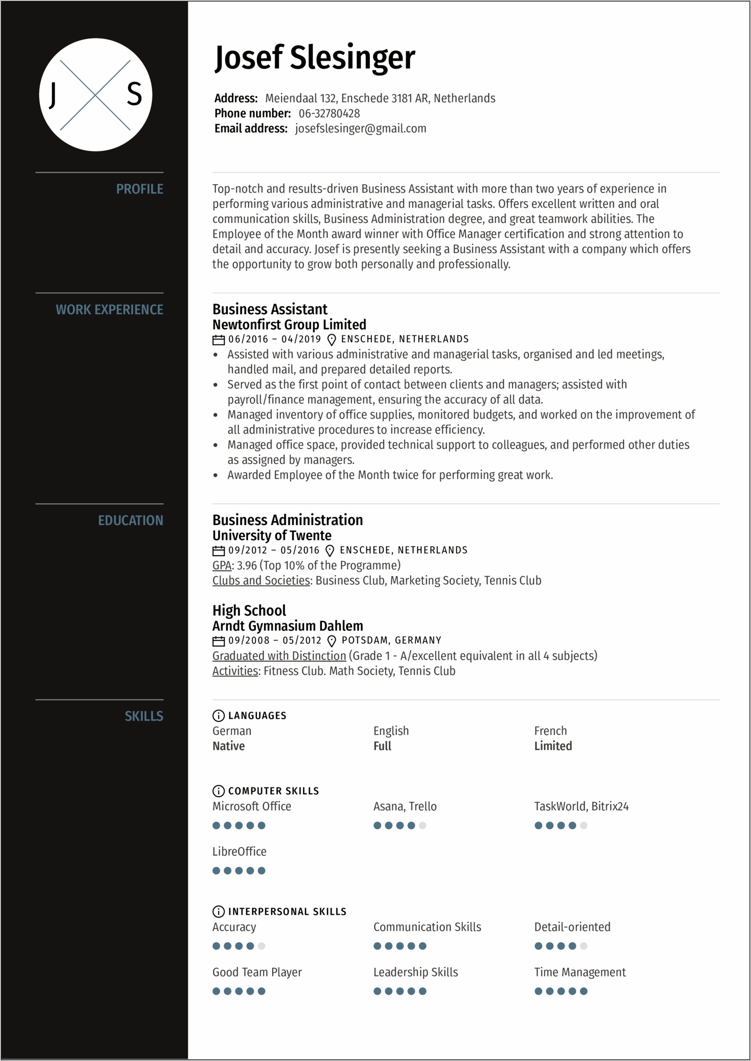 Assistant To Small Business Resume Examples